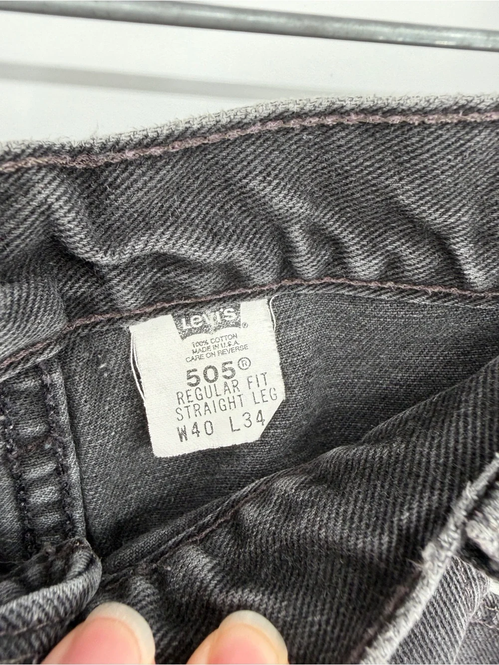 VTG USA Levi's 505 Workwear Streetwear Grunge Faded Black Jeans Sz40x34